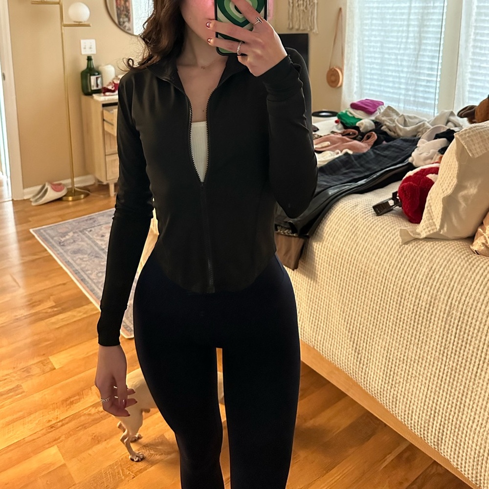 Black Full-Zip Workout Jacket (XS)
